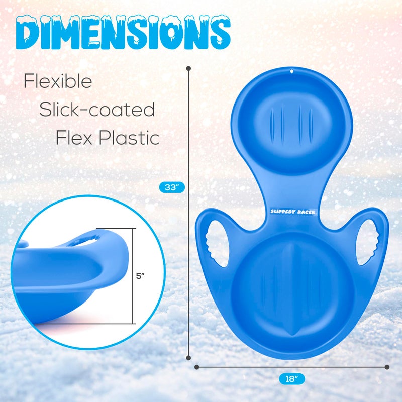 Slippery Racer Downhill Blitzer Arrow Snow Sled. (Blue) - Image 4